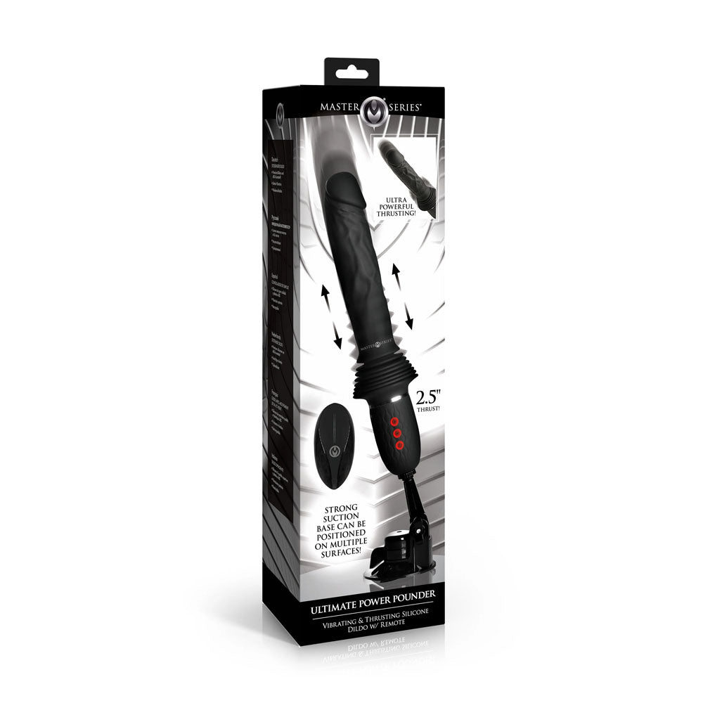 Master Series Ultimate Power Pounder - Black 30 cm USB Rechargeable Thrusting Vibrator – Sex toys NZ by Naughtyhut. Discreet delivery nationwide.