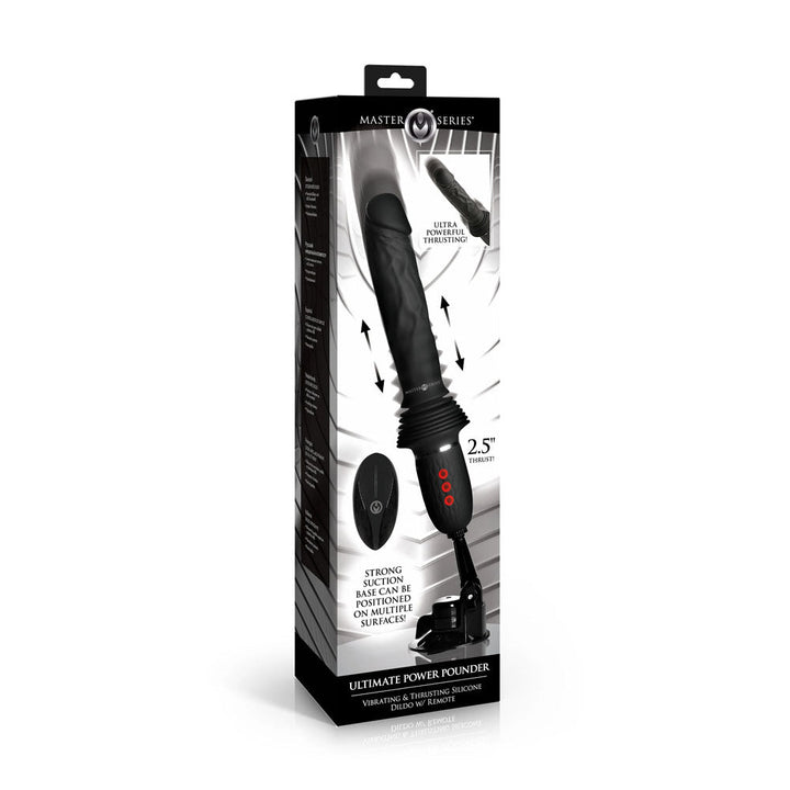 Master Series Ultimate Power Pounder - Black 30 cm USB Rechargeable Thrusting Vibrator – Sex toys NZ by Naughtyhut. Discreet delivery nationwide.
