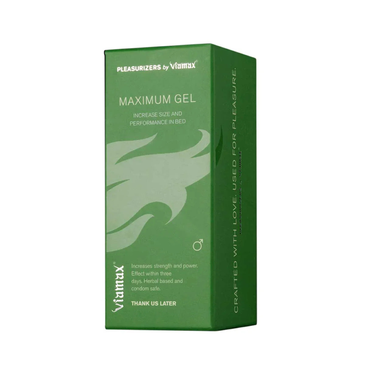 Viamax Maximum Gel retail box alone, angled view