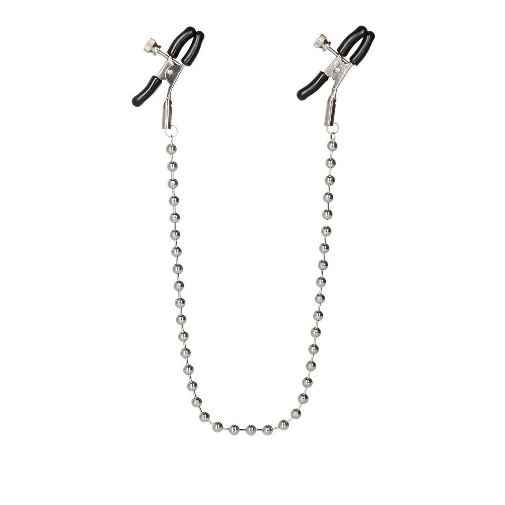CalExotics Nipple Play Silver Beaded Nipple Clamps Silver