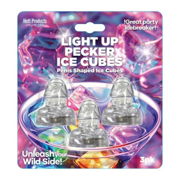 Hott Products Light Up Penis Ice Cubes 3Pk. Blinking/Flashing Penis Shaped Ice Cubes
