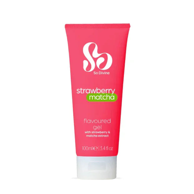 So Divine Strawberry Matcha flavoured gel, red 100 ml tube