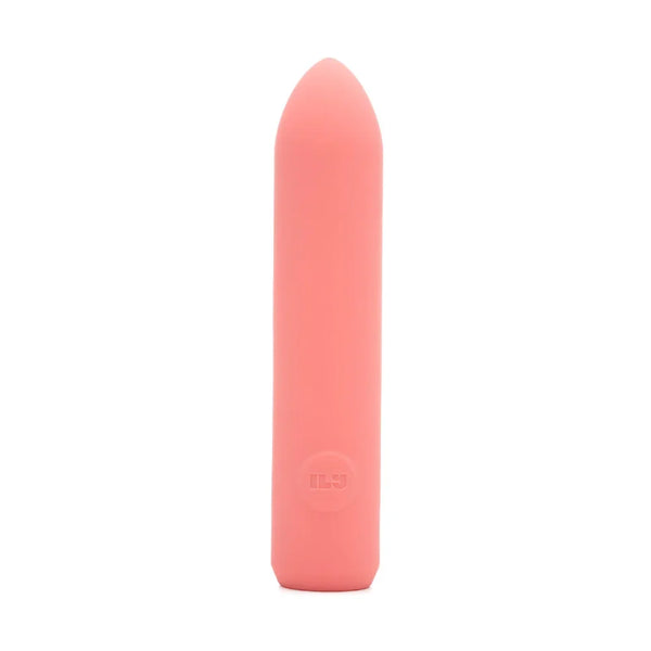 ILY The Bullet in coral pink, rounded tip, standing upright