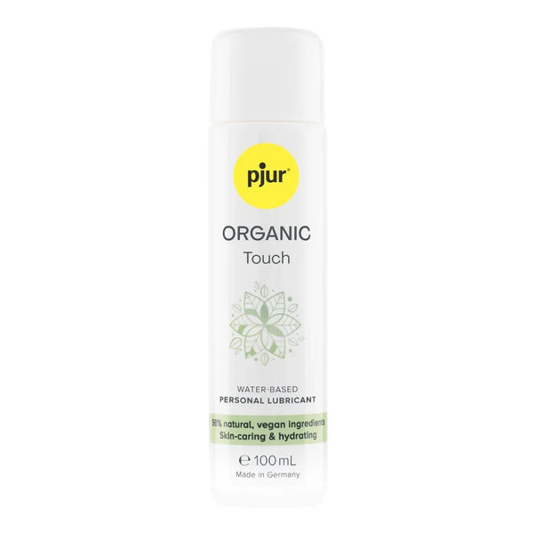 pjur Organic Touch water-based lubricant, white 100 ml bottle front view