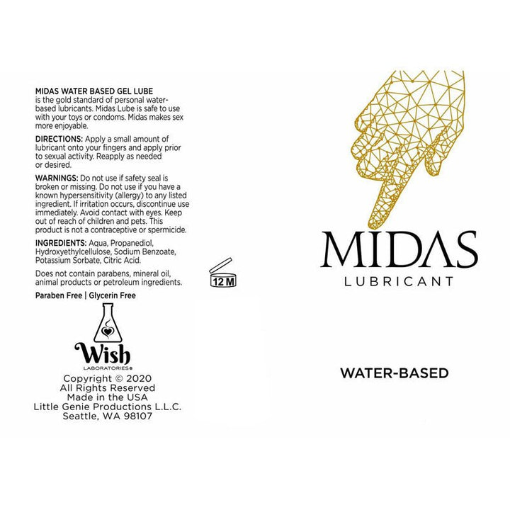 Midas Water Based Lube - Water Based Lubricant - 59 ml Bottle – Sex toys NZ by Naughtyhut. Discreet delivery nationwide.
