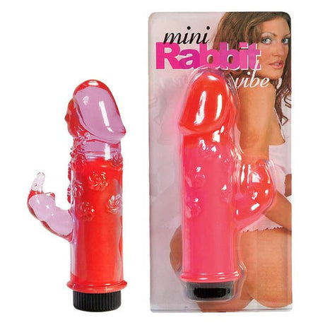Buy Mini Rabbit Vibe - Hot Pink 12.7 cm (5'') Vibrator with Rabbit Clit Stimulator – Naughtyhut NZ sex toys online. Discreet delivery & top brands.