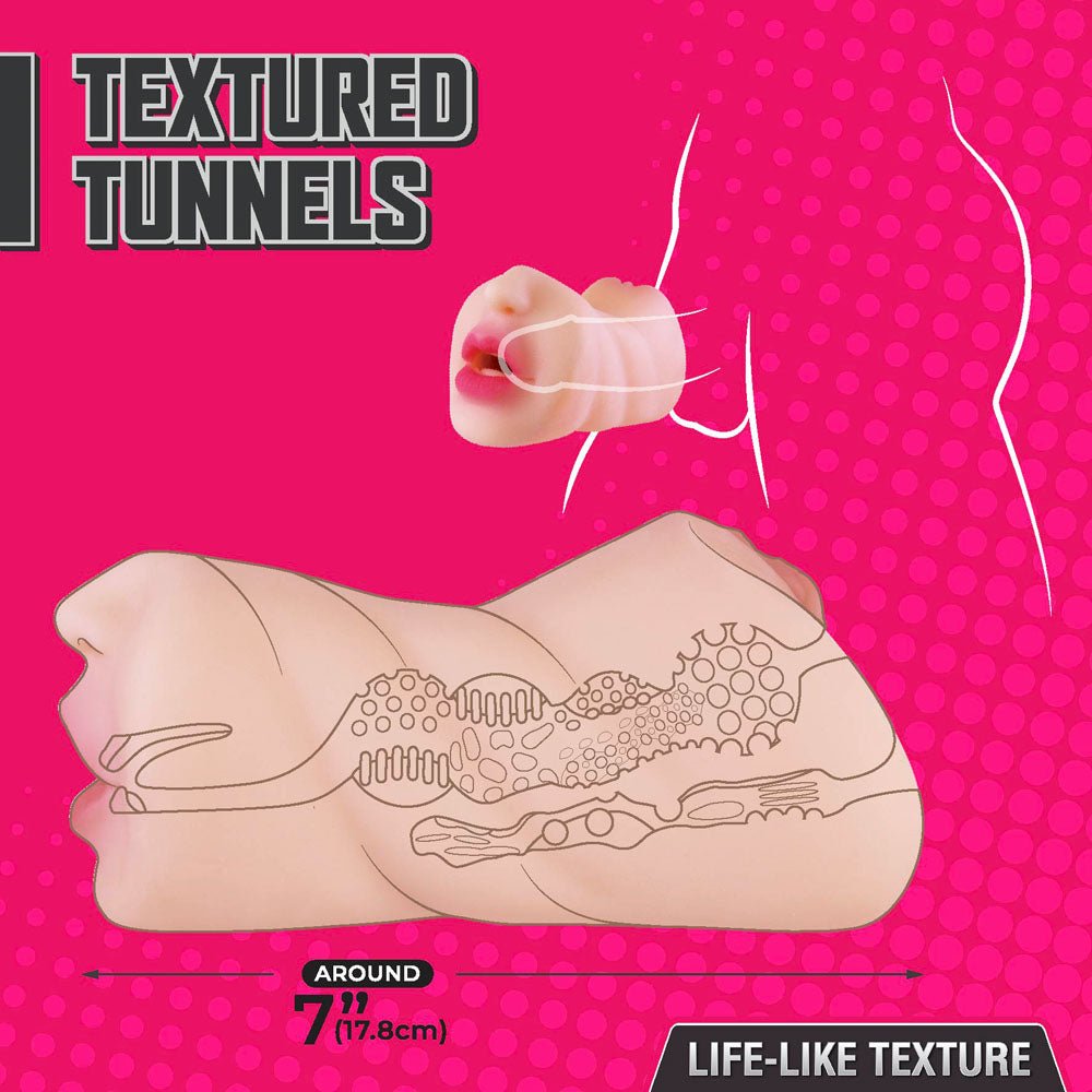 Buy Moist & Surge - Flesh Double Ended Stroker – Naughtyhut NZ sex toys online. Discreet delivery & top brands.