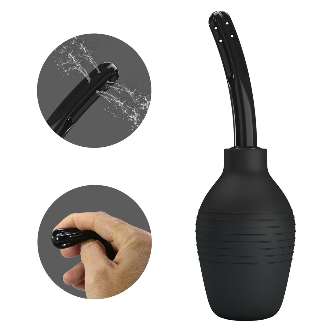 MR PLAY Anal Douche - Black - Black Unisex Douche - 310 ml Capacity – Sex toys NZ by Naughtyhut. Discreet delivery nationwide.