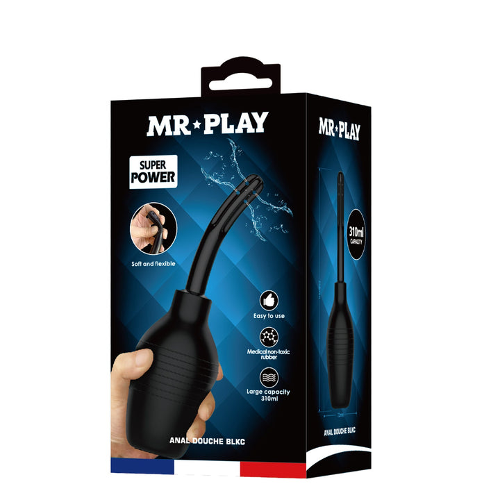 MR PLAY Anal Douche - Black - Black Unisex Douche - 310 ml Capacity – Sex toys NZ by Naughtyhut. Discreet delivery nationwide.