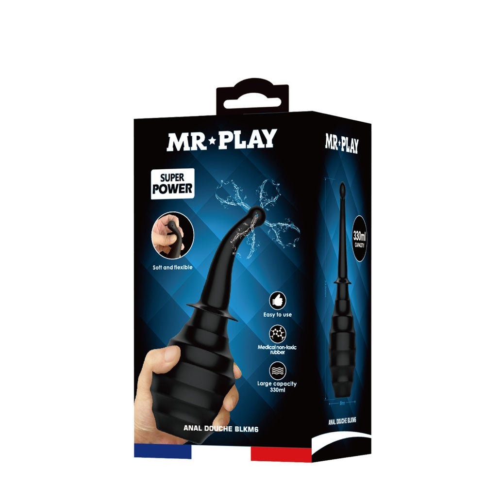 MR PLAY Anal Douche M6 - Black - Black Unisex Douche - 330 ml Capacity – Sex toys NZ by Naughtyhut. Discreet delivery nationwide.