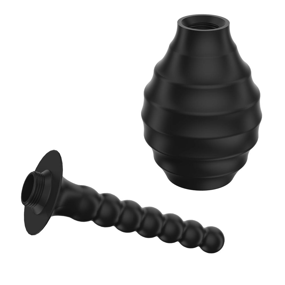 MR PLAY Anal Douche M7 - Black - Black Unisex Douche - 330 ml Capacity – Sex toys NZ by Naughtyhut. Discreet delivery nationwide.