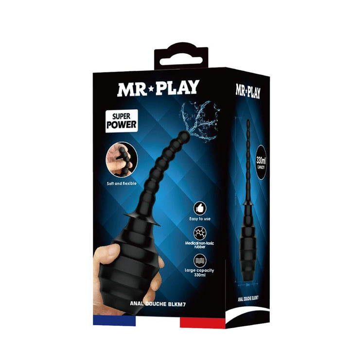 MR PLAY Anal Douche M7 - Black - Black Unisex Douche - 330 ml Capacity – Sex toys NZ by Naughtyhut. Discreet delivery nationwide.