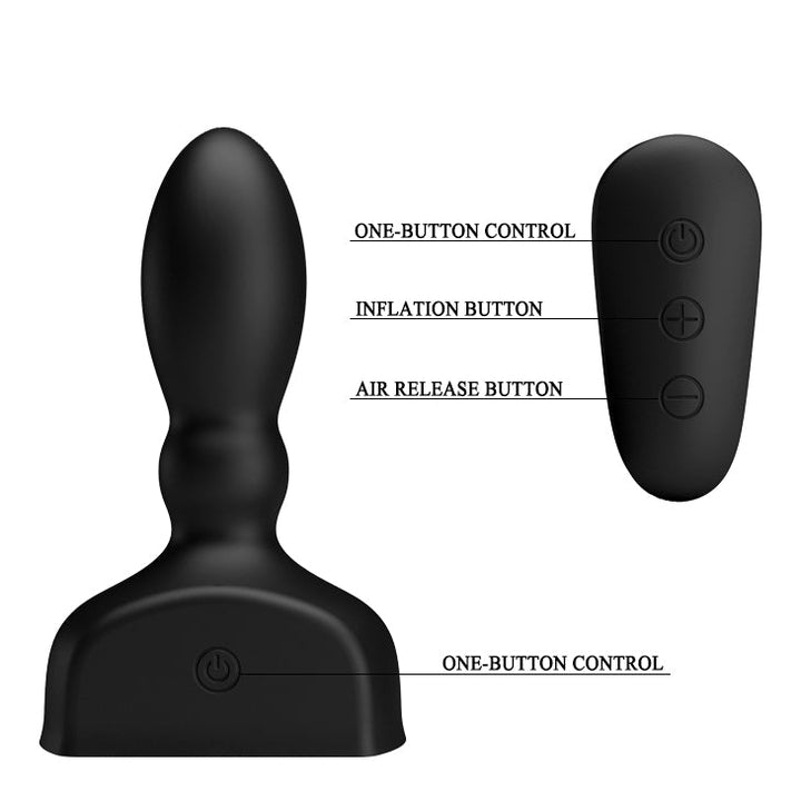 MR PLAY Inflatable Anal Plug - Black USB Rechargeable Inflatable Anal Plug with Wireless Remote – Sex toys NZ by Naughtyhut. Discreet delivery nationwide.