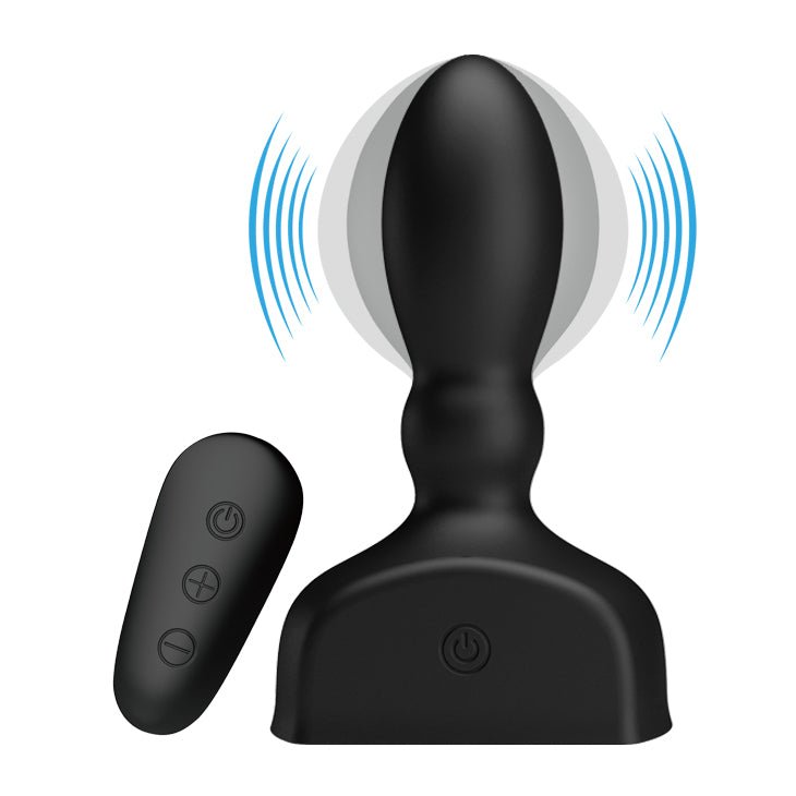 MR PLAY Inflatable Anal Plug - Black USB Rechargeable Inflatable Anal Plug with Wireless Remote – Sex toys NZ by Naughtyhut. Discreet delivery nationwide.