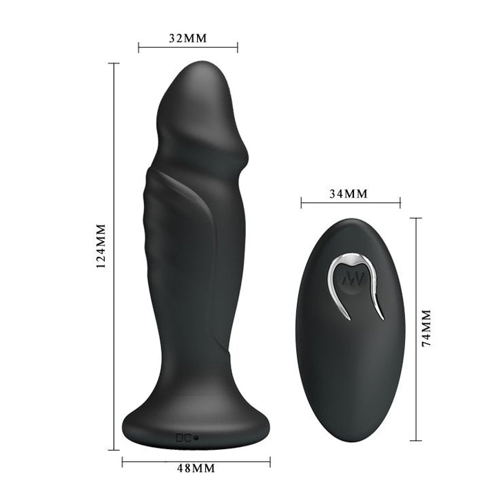MR PLAY Powerful Vibrating Anal Plug - Black 12.4 cm USB Rechargeable Vibrating Anal Plug with Remote – Sex toys NZ by Naughtyhut. Discreet delivery nationwide.