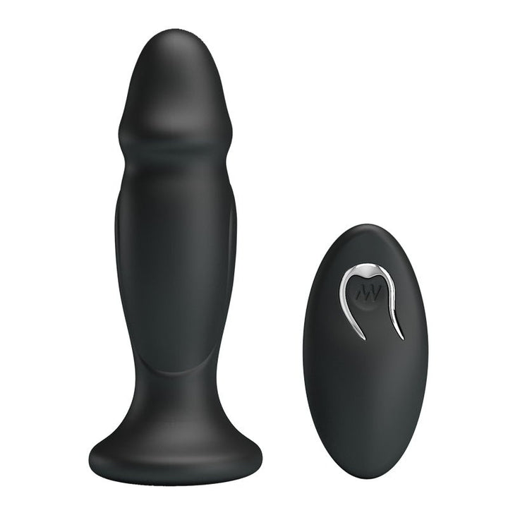 MR PLAY Powerful Vibrating Anal Plug - Black 12.4 cm USB Rechargeable Vibrating Anal Plug with Remote – Sex toys NZ by Naughtyhut. Discreet delivery nationwide.