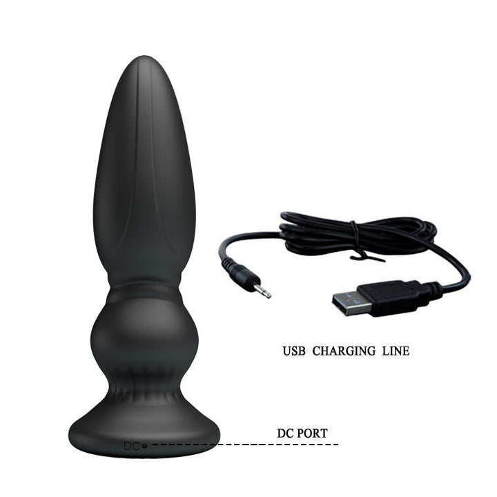 MR PLAY Powerful Vibrating Anal Plug - Black 12.5 cm USB Rechargeable Vibrating Anal Plug with Remote – Sex toys NZ by Naughtyhut. Discreet delivery nationwide.