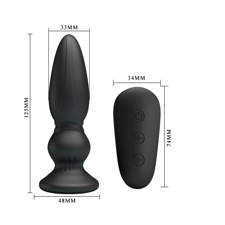 MR PLAY Powerful Vibrating Anal Plug - Black 12.5 cm USB Rechargeable Vibrating Anal Plug with Remote – Sex toys NZ by Naughtyhut. Discreet delivery nationwide.