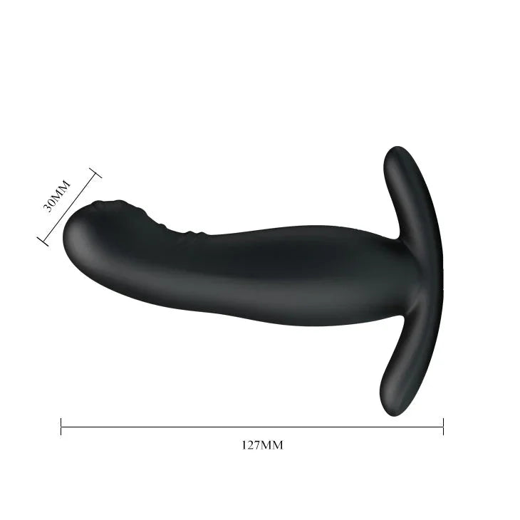 Mr Play prostate massager dimension diagram, 127 mm by 30 mm