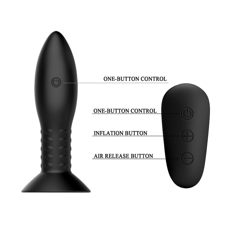 MR PLAY Rotation Beads Anal Plug - Black USB Rechargeable Beaded Butt Plug with Wireless Remote – Sex toys NZ by Naughtyhut. Discreet delivery nationwide.