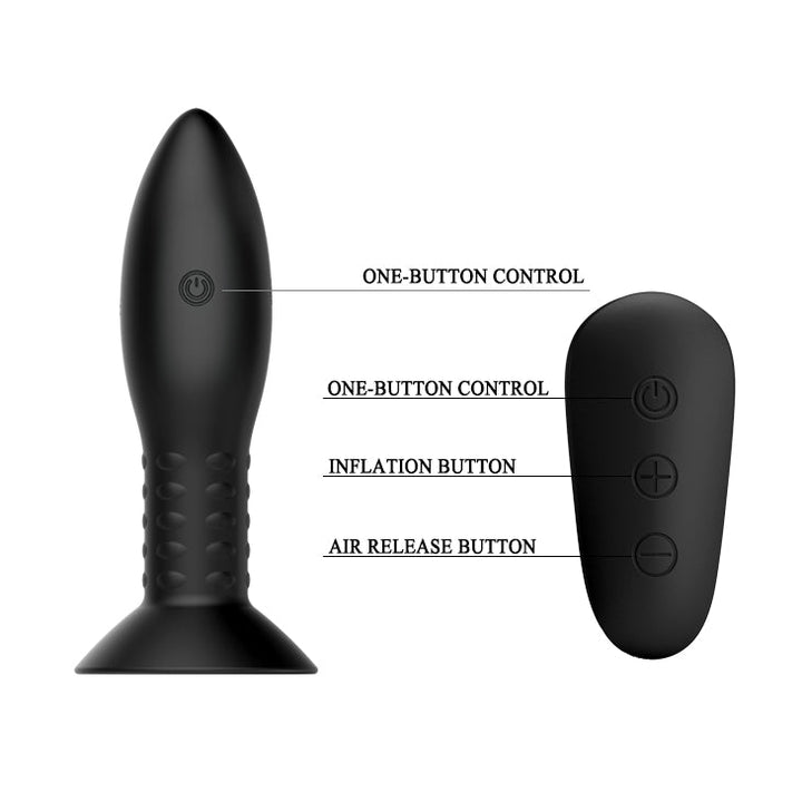 MR PLAY Rotation Beads Anal Plug - Black USB Rechargeable Beaded Butt Plug with Wireless Remote – Sex toys NZ by Naughtyhut. Discreet delivery nationwide.