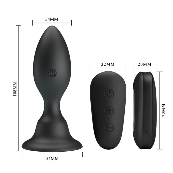 MR PLAY Vibrating Anal Plug - Black 10.8 cm USB Rechargeable Vibrating Butt Plug with Remote – Sex toys NZ by Naughtyhut. Discreet delivery nationwide.