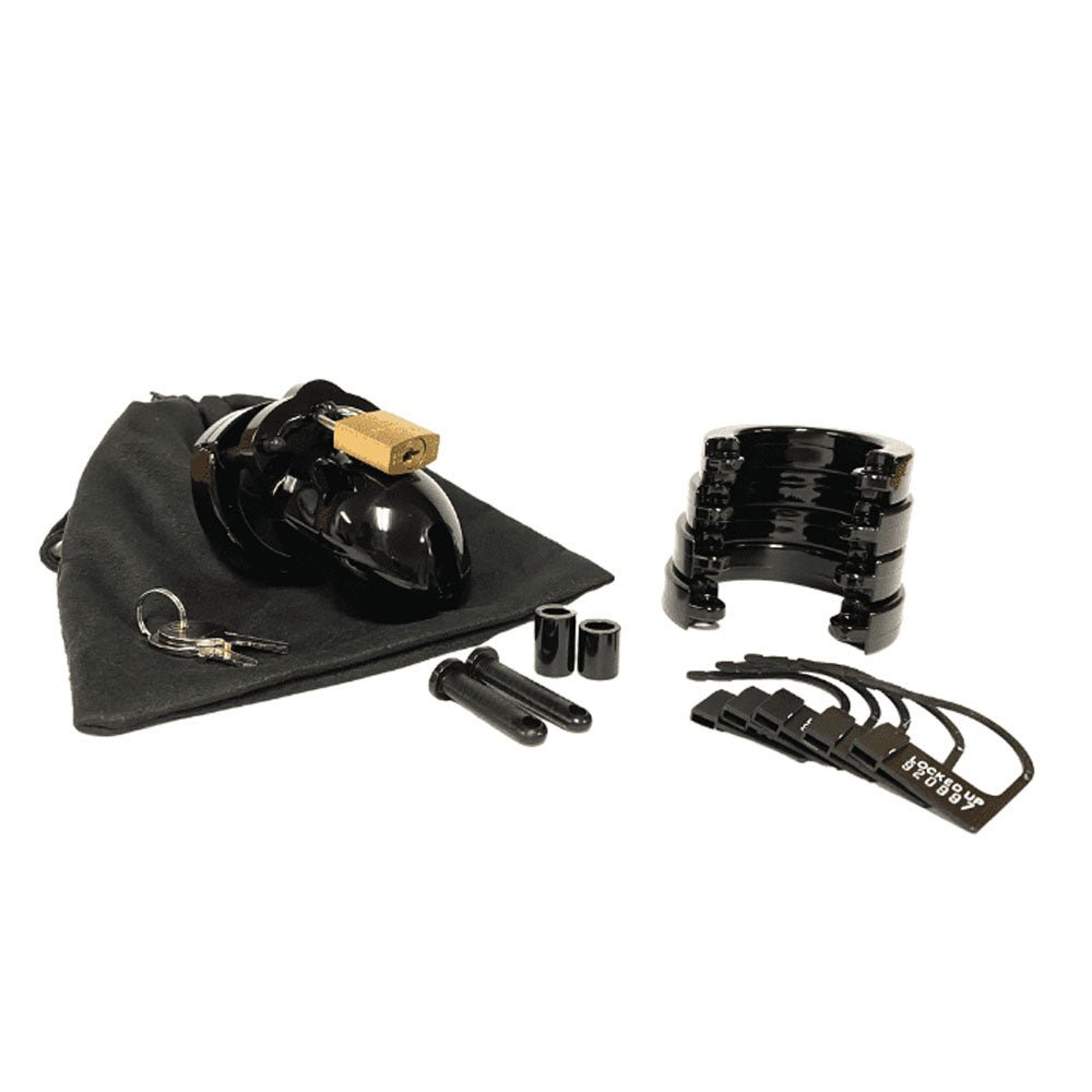 Buy Mr. Stubb Chastity Cock Cage Kit - Black - Black 1.75 Inch Cock Cage Kit – Naughtyhut NZ sex toys online. Discreet delivery & top brands.