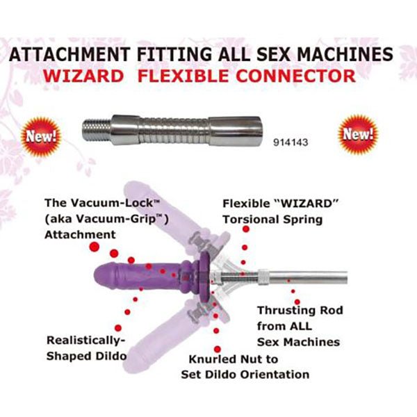 MyWorld Wizard Flexible Connector - Attachement for MyWorld sex machines – Sex toys NZ by Naughtyhut. Discreet delivery nationwide.