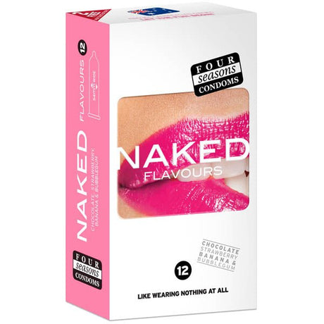Buy Four Seasons Naked Flavours - Ultra Thin Flavoured Condoms - 12 Pack – Naughtyhut NZ sex toys online. Discreet delivery & top brands.