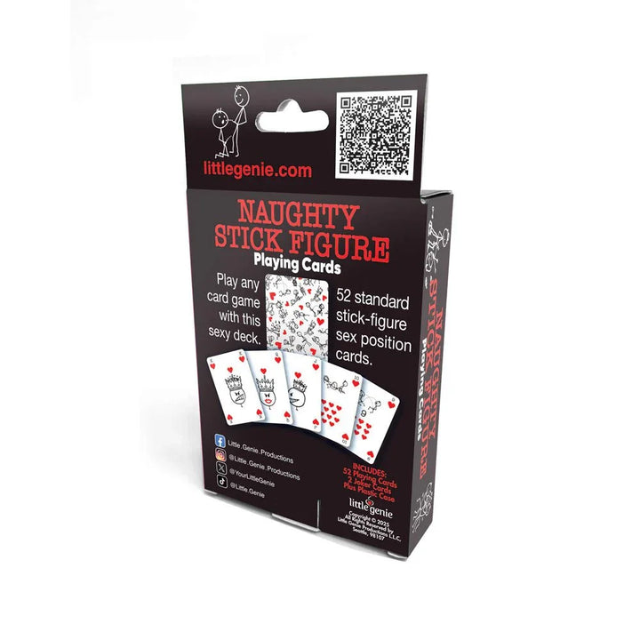 Naughty Stick Figure Playing Cards box reverse, noting 52 sex position cards
