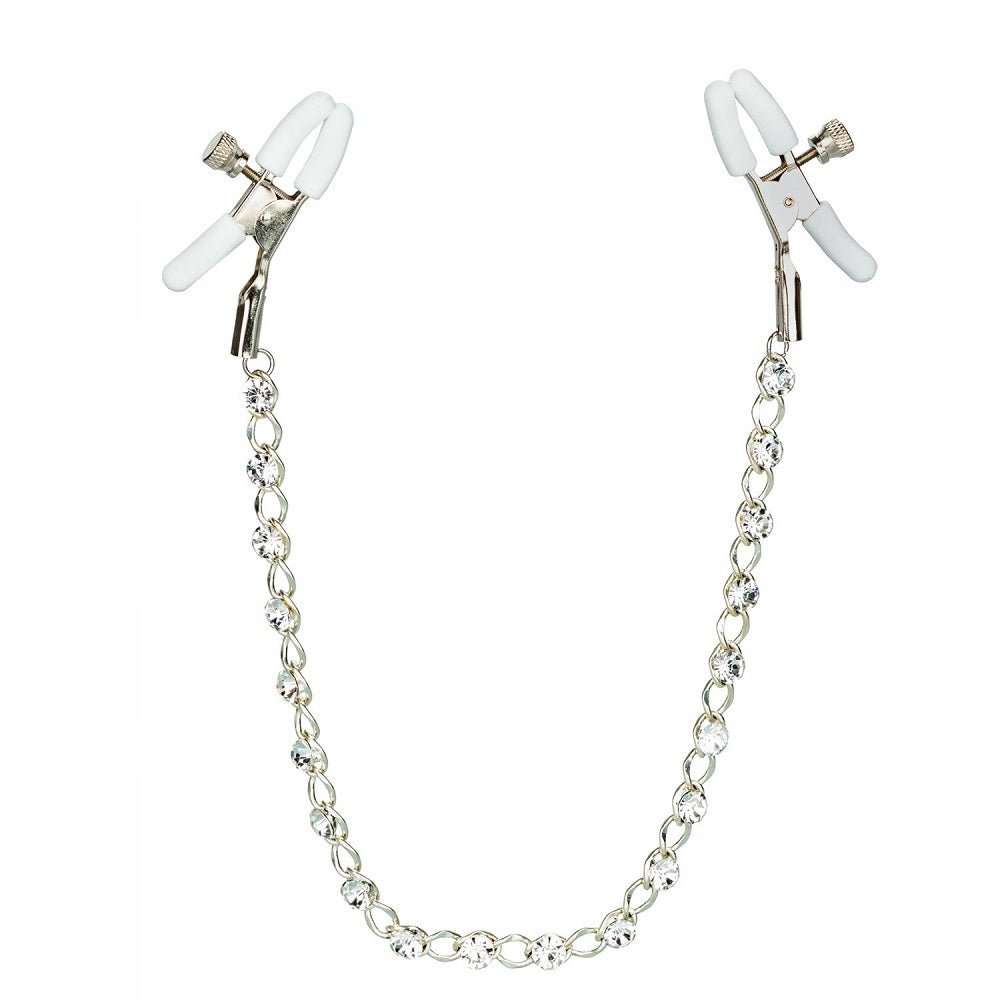 Nipple Play Crystal Chain Nipple Clamps – Sex toys NZ by Naughtyhut. Discreet delivery nationwide.