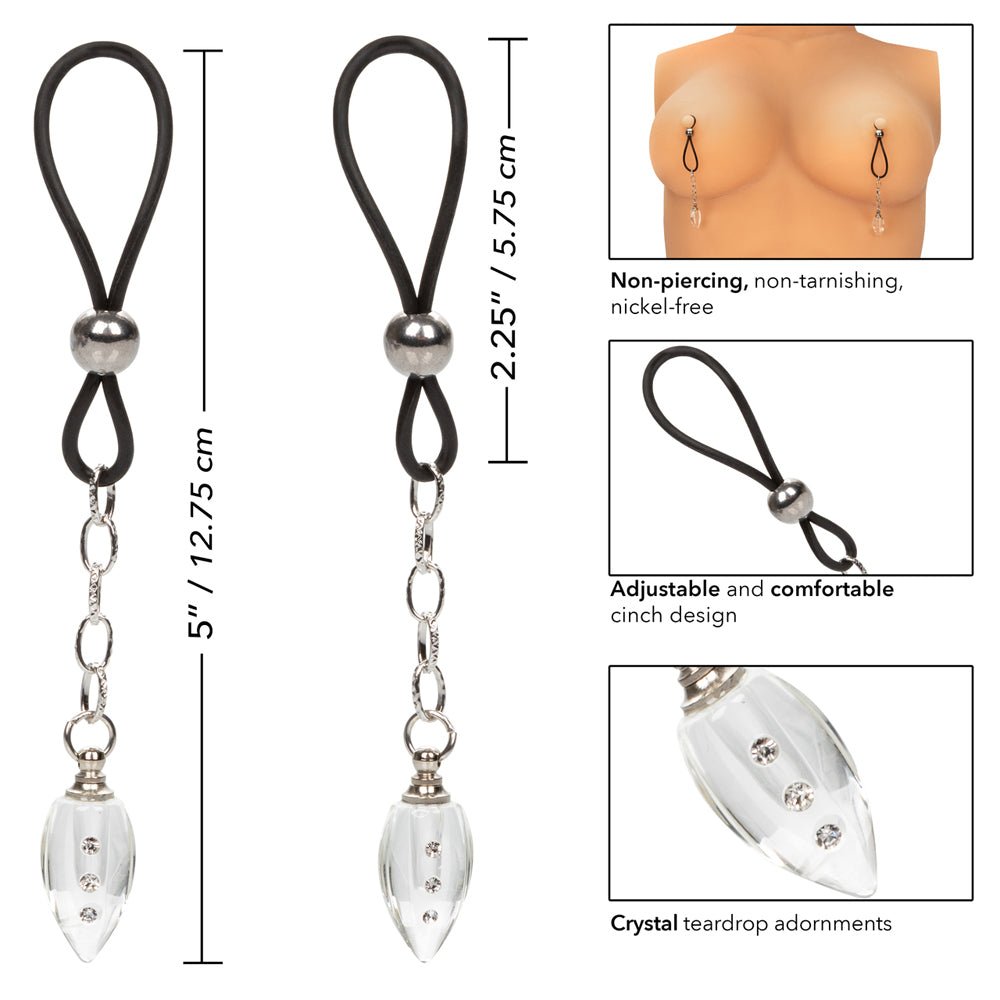 Nipple Play Non - Piercing Nipple Jewelry Crystal Teardrop – Sex toys NZ by Naughtyhut. Discreet delivery nationwide.