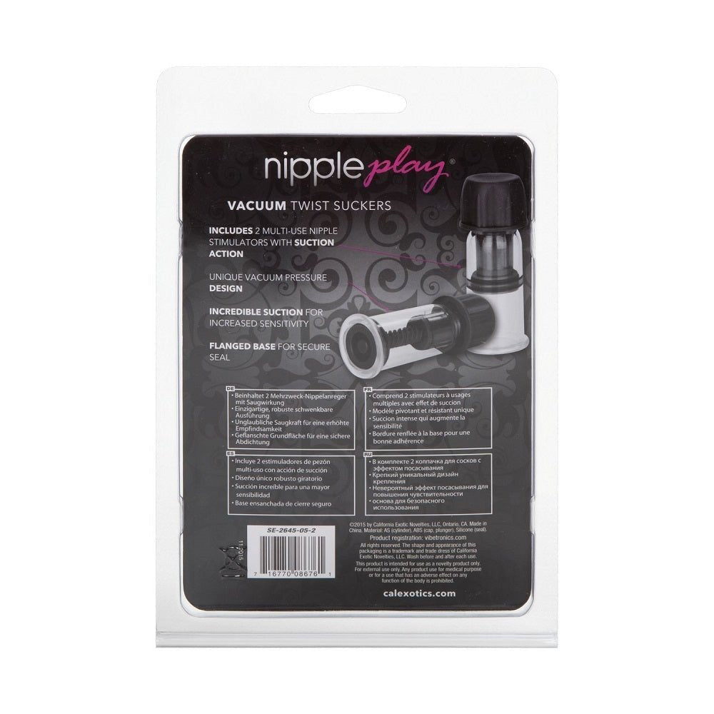 Buy Nipple Play Vacuum Twist Suckers Black – Naughtyhut NZ sex toys online. Discreet delivery & top brands.