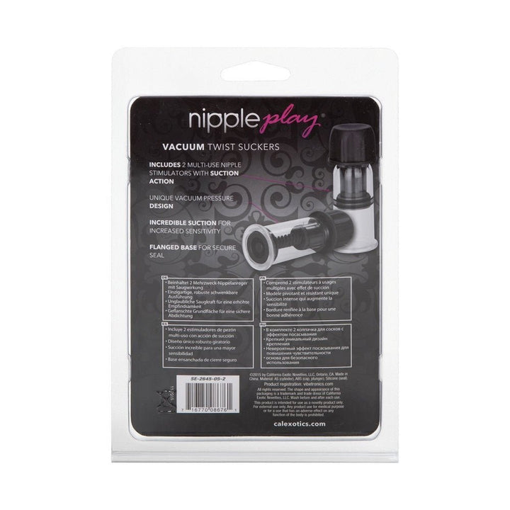 Nipple Play Vacuum Twist Suckers Black – Sex toys NZ by Naughtyhut. Discreet delivery nationwide.