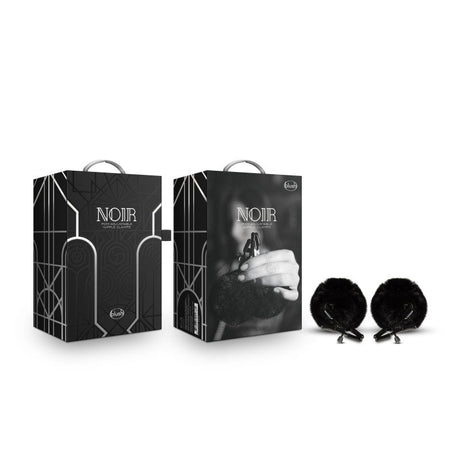 Buy Noir Pom Adjustable Nipple Clamps - Black Furry Nipple Clamps – Naughtyhut NZ sex toys online. Discreet delivery & top brands.