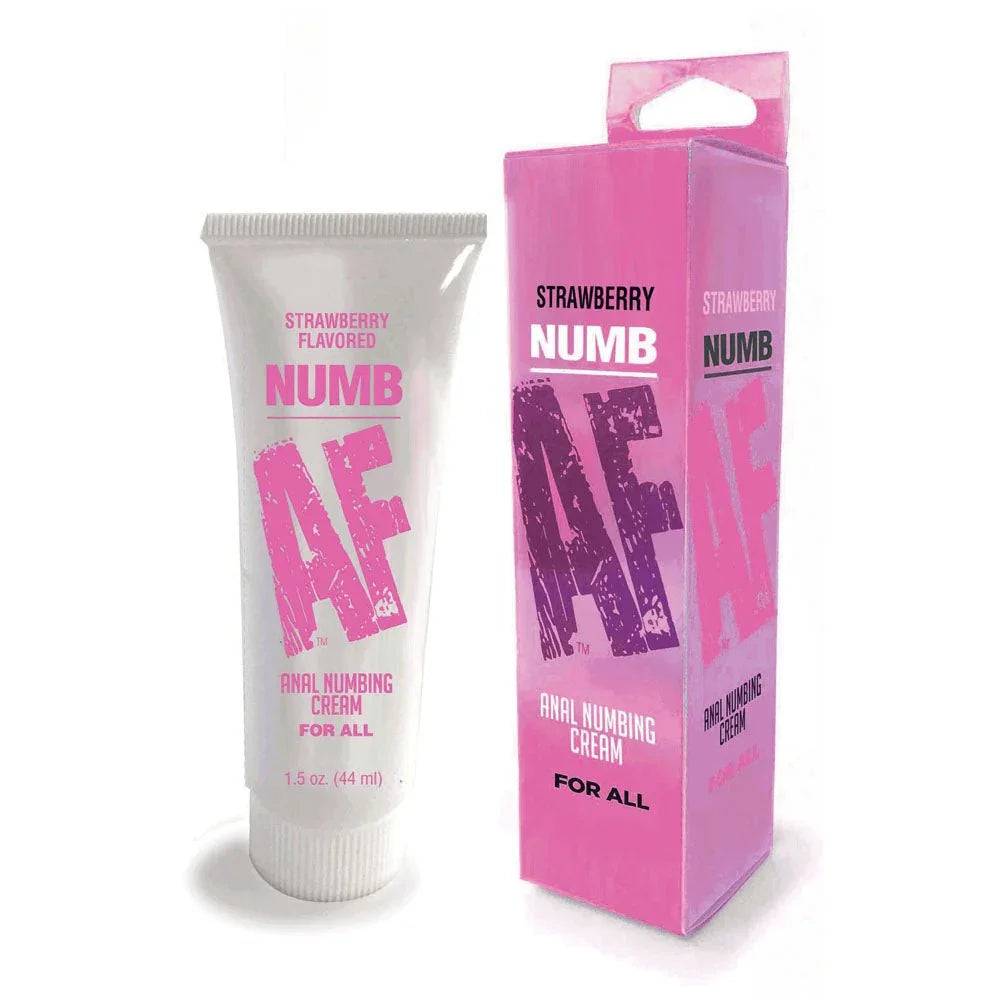 Numb AF - Strawberry - Strawberry Flavoured Anal Numbing Cream - 44 ml Tube – Sex toys NZ by Naughtyhut. Discreet delivery nationwide.