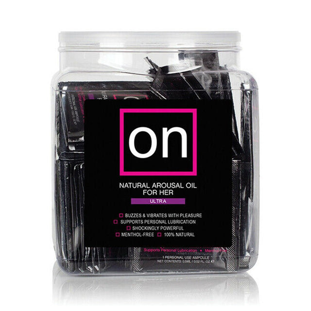 Buy On for Her Arousal Oil ULTRA 75 Piece Single Use Ampoule Tub – Naughtyhut NZ sex toys online. Discreet delivery & top brands.