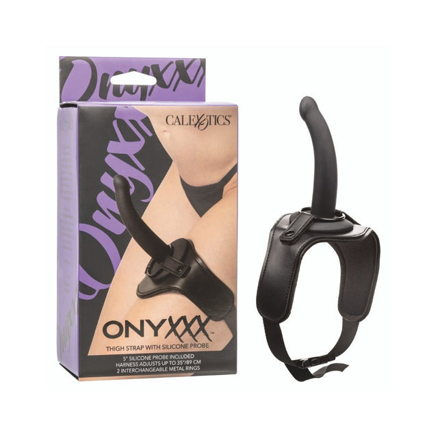 Buy Onyxxxª Thigh Strap with Silicone Probe – Naughtyhut NZ sex toys online. Discreet delivery & top brands.