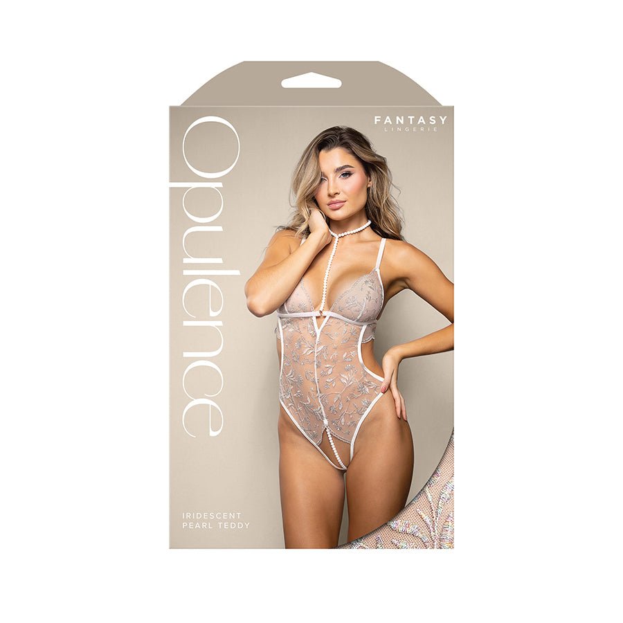 Buy OPULENCE Iridescent Pearl Teddy - White - White - M/L Size – Naughtyhut NZ sex toys online. Discreet delivery & top brands.