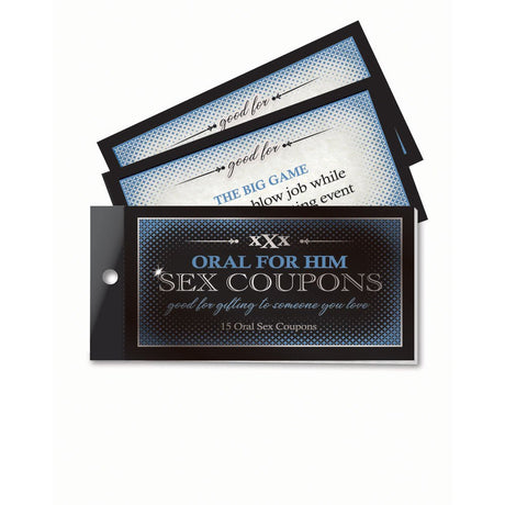 Buy Oral For Him Sex Coupons - Set of 15 Coupons – Naughtyhut NZ sex toys online. Discreet delivery & top brands.