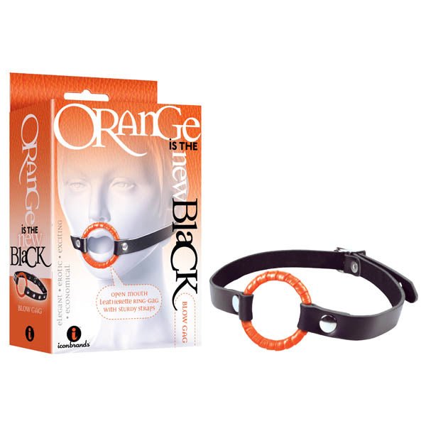 Orange Is The New Black - Blow Gag - Black/Orange Open Mouth Gag – Sex toys NZ by Naughtyhut. Discreet delivery nationwide.