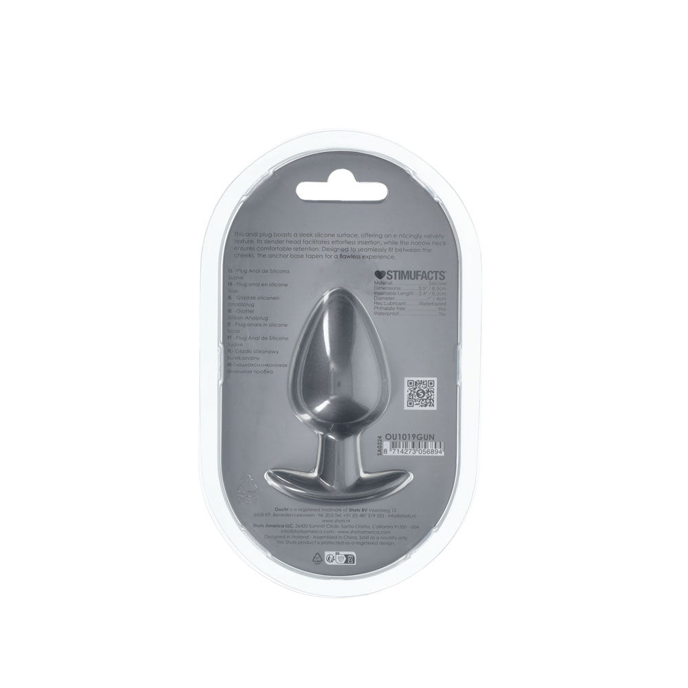 Buy OUCH! Anal Plug - Large - Gun Metal - Gun Metal Grey 8.9 cm Large Butt Plug – Naughtyhut NZ sex toys online. Discreet delivery & top brands.