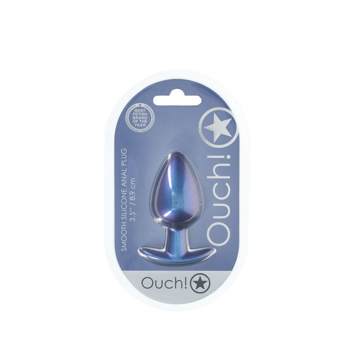 OUCH! Anal Plug - Large - Metallic Blue - Metallic Blue 8.9 cm Large Butt Plug – Sex toys NZ by Naughtyhut. Discreet delivery nationwide.