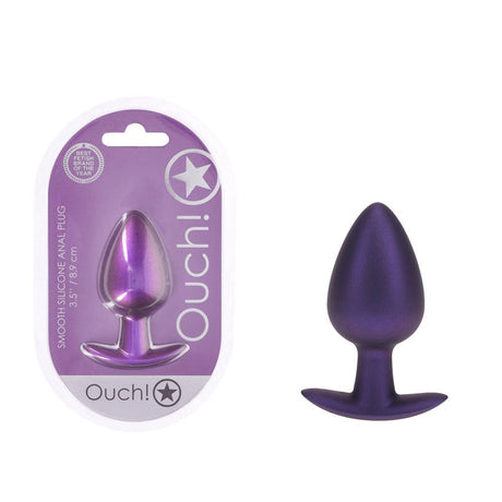 Buy OUCH! Anal Plug - Large - Metallic Purple - Metallic Purple 8.9 cm Large Butt Plug – Naughtyhut NZ sex toys online. Discreet delivery & top brands.