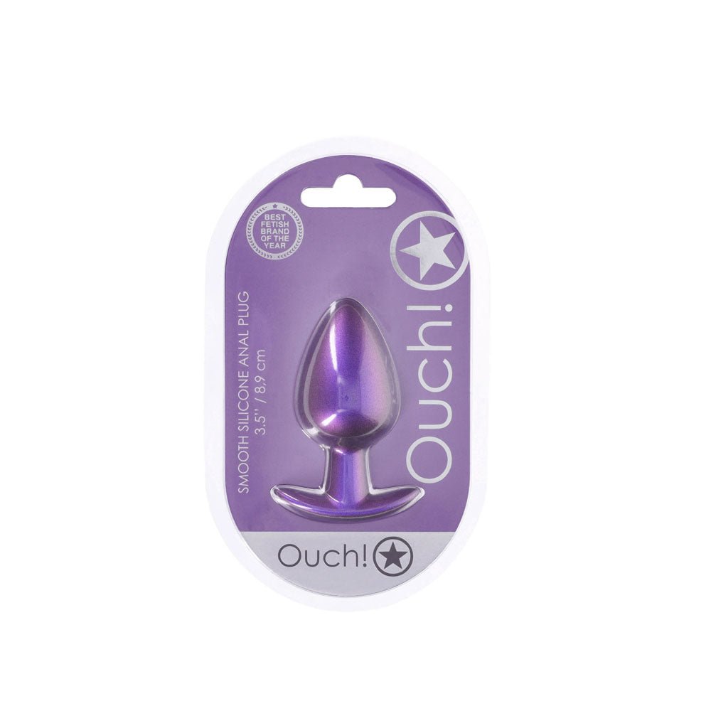 Buy OUCH! Anal Plug - Large - Metallic Purple - Metallic Purple 8.9 cm Large Butt Plug – Naughtyhut NZ sex toys online. Discreet delivery & top brands.