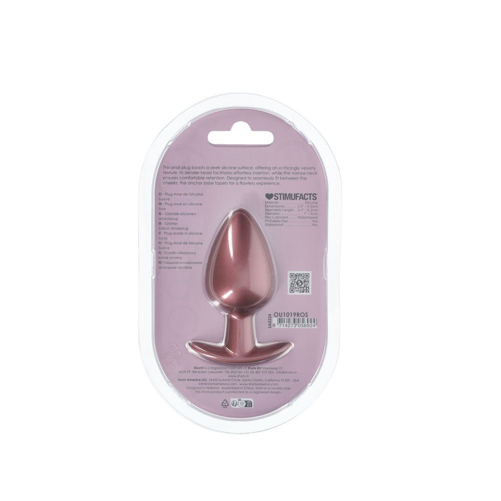 Buy OUCH! Anal Plug - Large - Rose Gold - Rose Gold 8.9 cm Large Butt Plug – Naughtyhut NZ sex toys online. Discreet delivery & top brands.