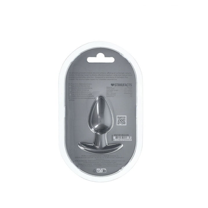 OUCH! Anal Plug - Medium - Gun Metal - Gun Metal Grey 7.9 cm Medium Butt Plug – Sex toys NZ by Naughtyhut. Discreet delivery nationwide.