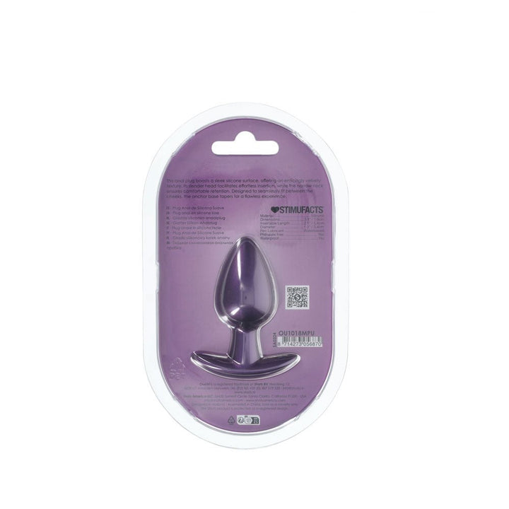 OUCH! Anal Plug - Medium - Metallic Purple - Metallic Purple 7.9 cm Medium Butt Plug – Sex toys NZ by Naughtyhut. Discreet delivery nationwide.