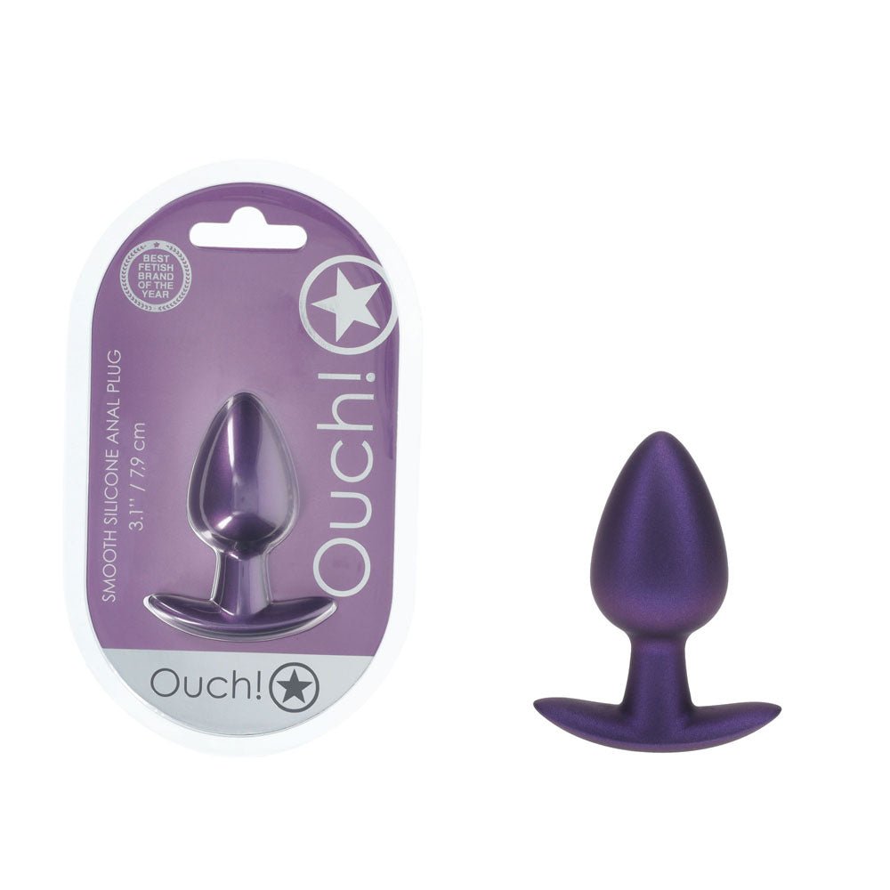 OUCH! Anal Plug - Medium - Metallic Purple - Metallic Purple 7.9 cm Medium Butt Plug – Sex toys NZ by Naughtyhut. Discreet delivery nationwide.