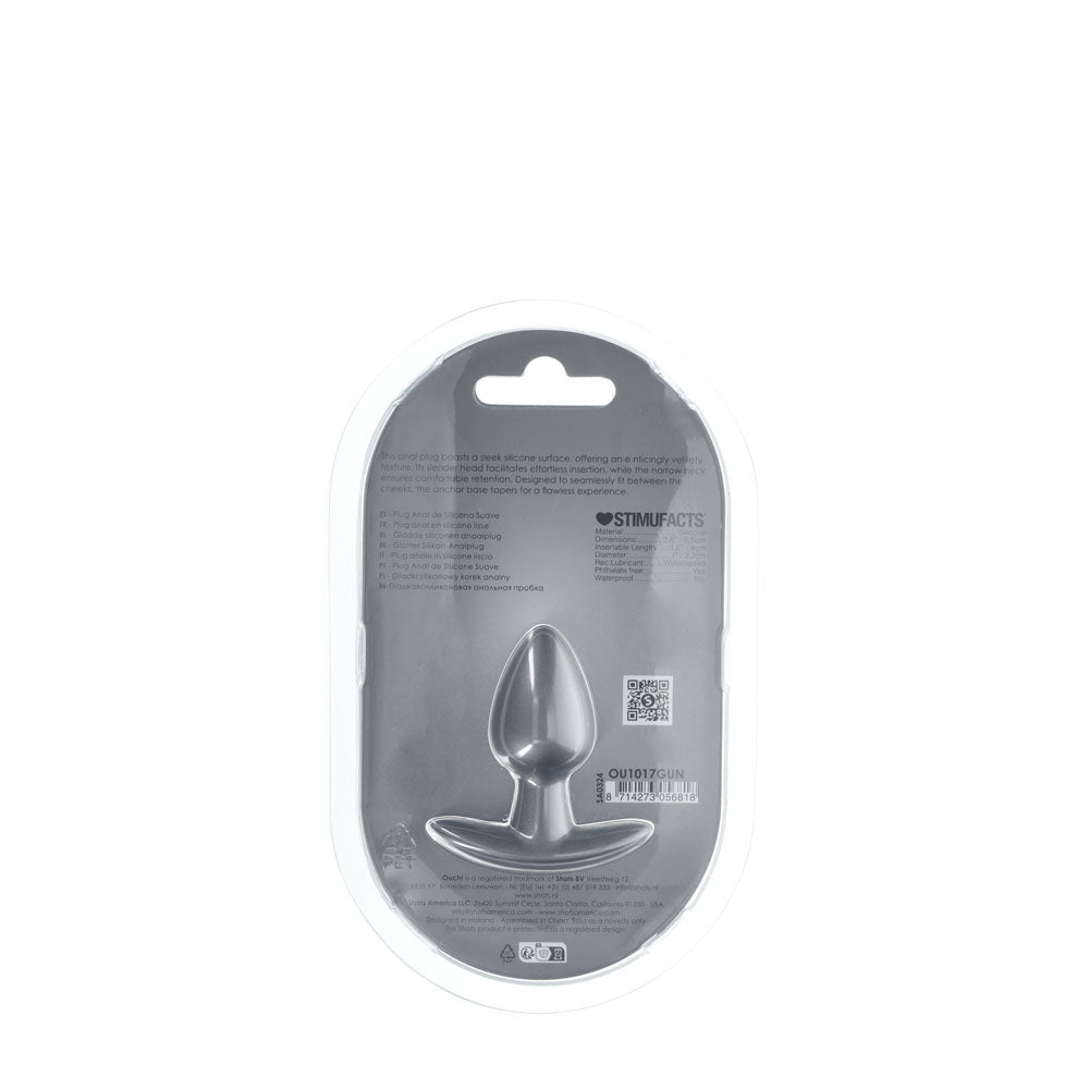 Buy OUCH! Anal Plug - Small - Gun Metal - Gun Metal Grey 6.5 cm Small Butt Plug – Naughtyhut NZ sex toys online. Discreet delivery & top brands.